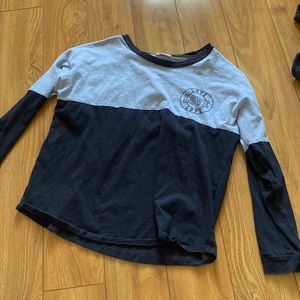 Pink Victoria’s Secret gray and black long sleeve women’s size small